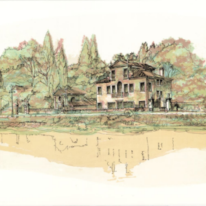 Villa Veneta Rivera Brenta Mira Dolo Litografia Quadro Villa Andreucci