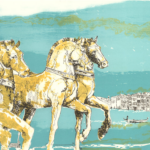 Litografia a colori Venezia Quadro Opera d'arte