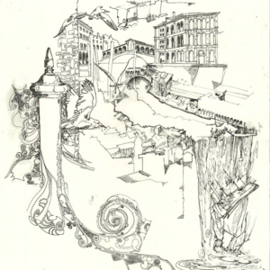 Opera a incisione Venezia Rialto quadro